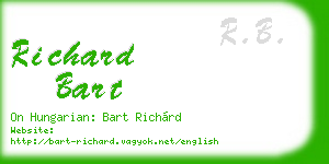 richard bart business card